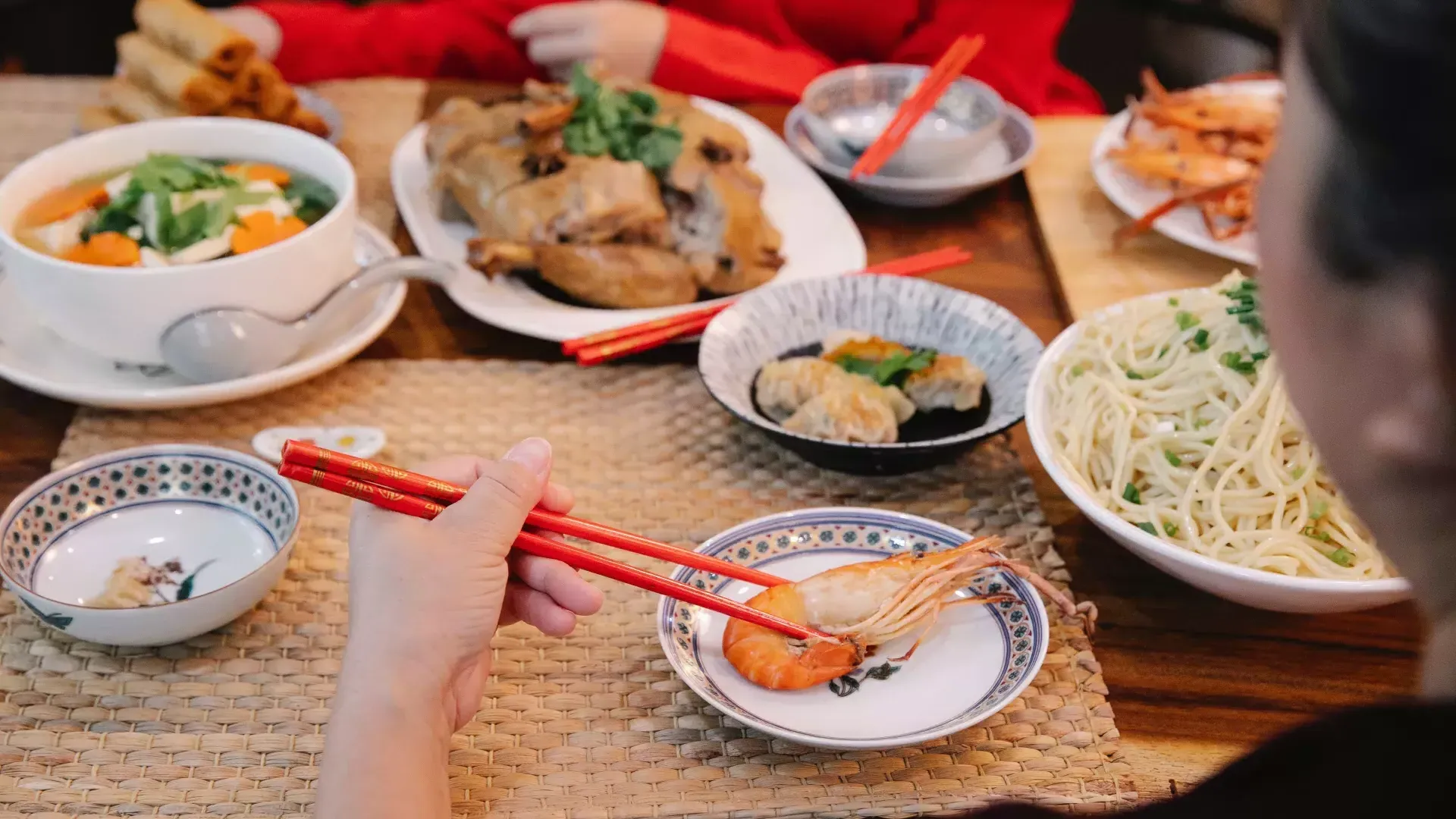 Chinese food on the table